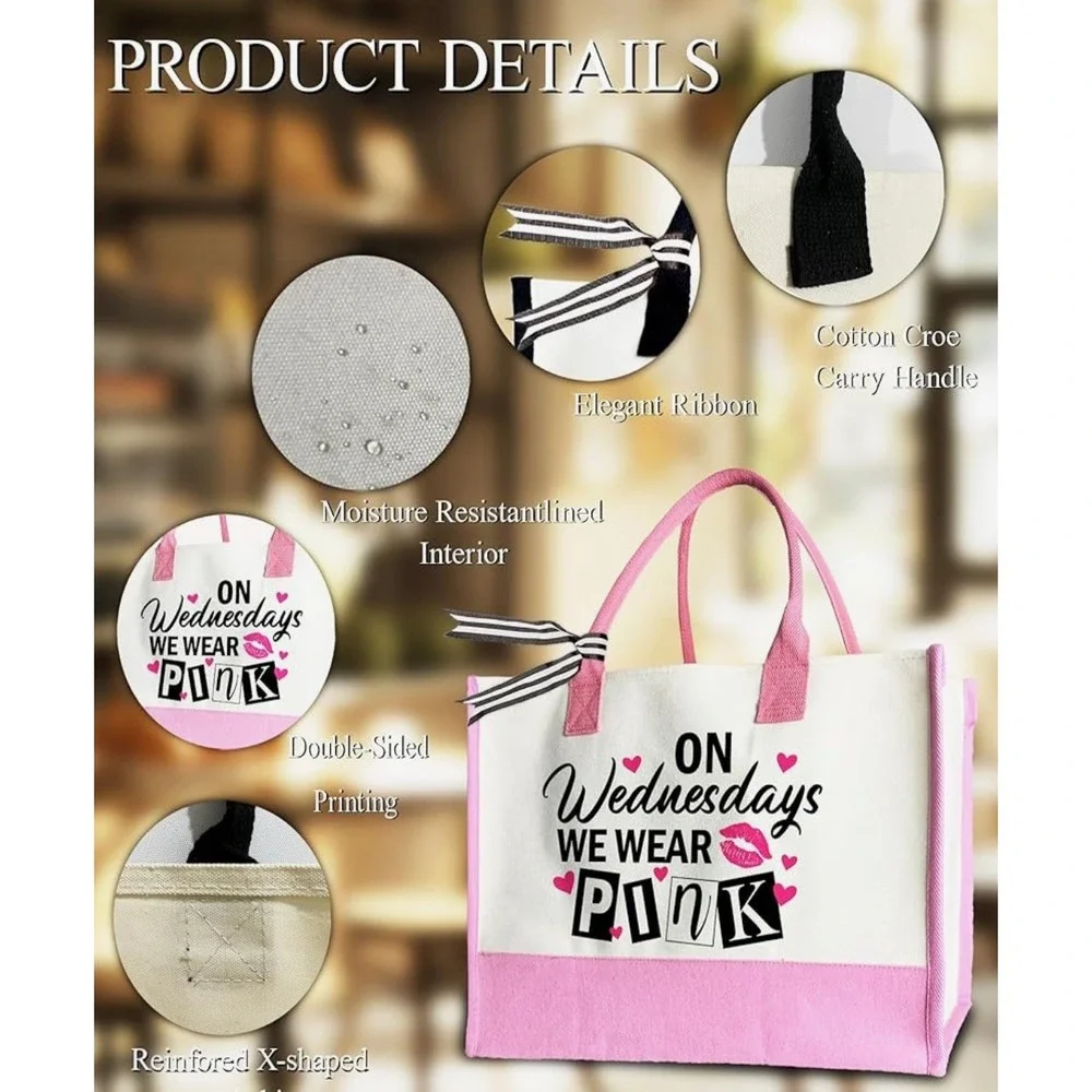 On Wednesdays We Wear Pink Tote Bag Pink Tote Bag Mean Girls 11x17 New‎